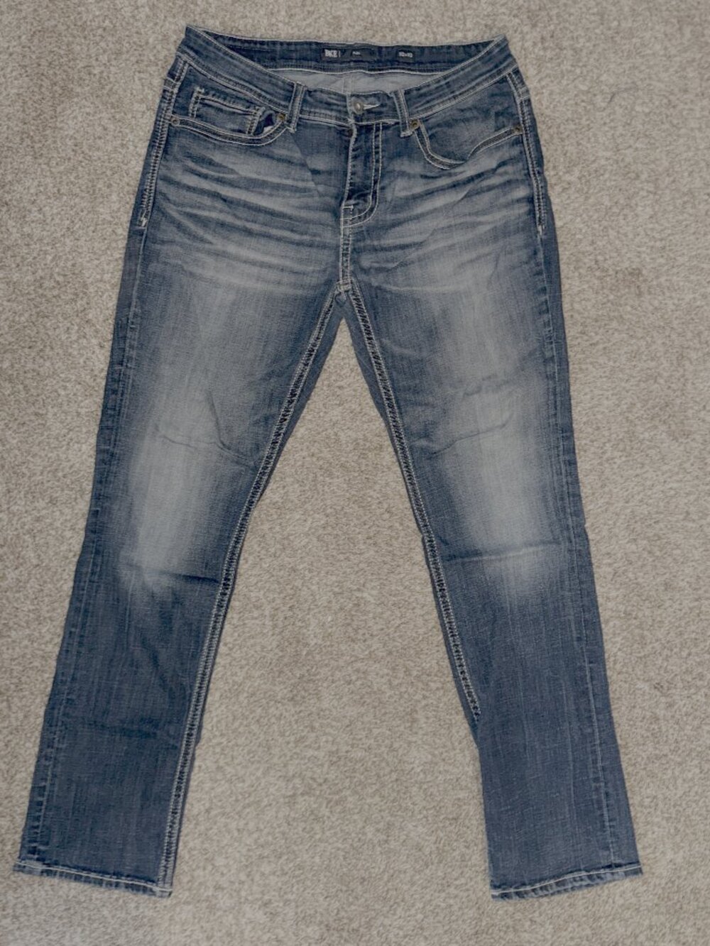 BKE Alec Straight Stretch Jean. Harbor, 32x32.